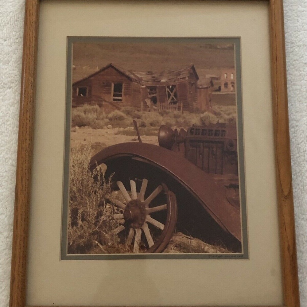Takao Wakida Rustic Country Americana Photograph Farmland Signed & Framed